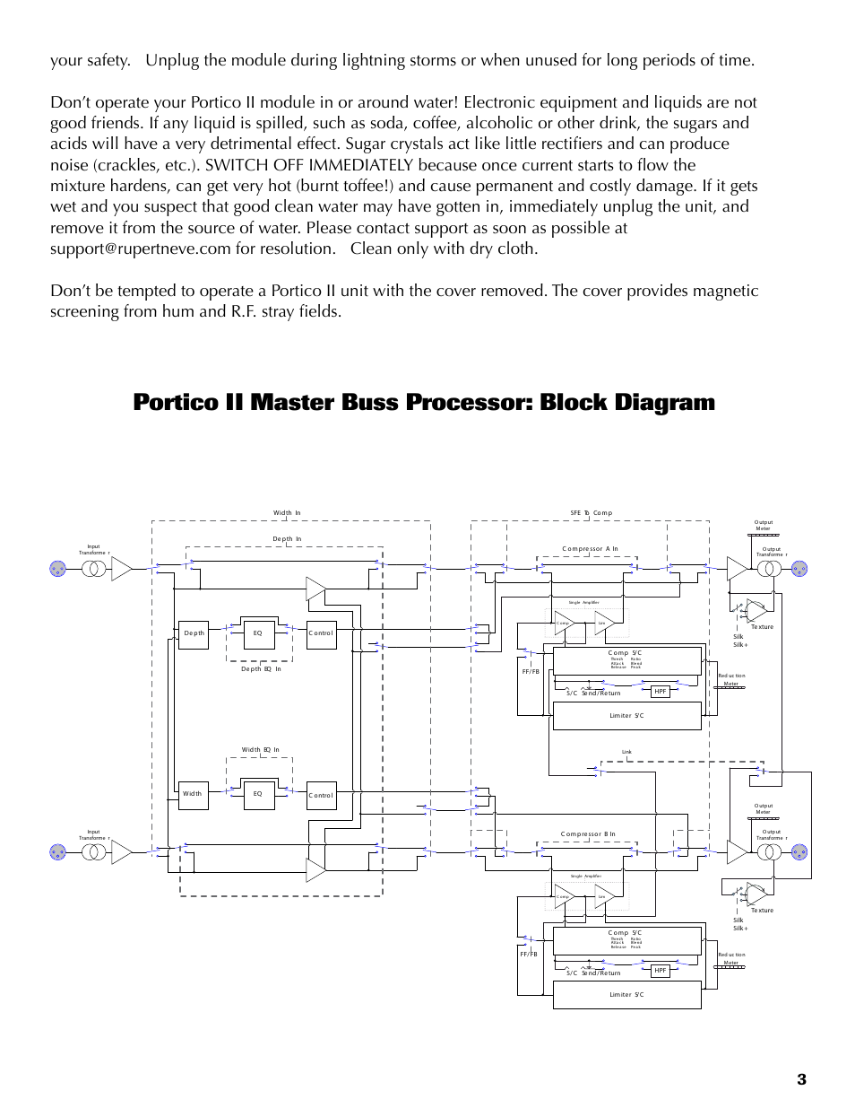 Portico ii master buss processor: block diagram | Rupert Neve Portico II - Master Buss Processor User Manual | Page 3 / 20
