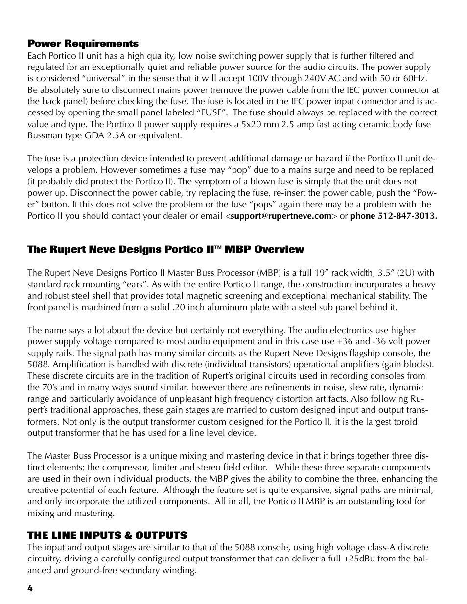 Rupert Neve Portico II - Master Buss Processor User Manual | Page 4 / 20