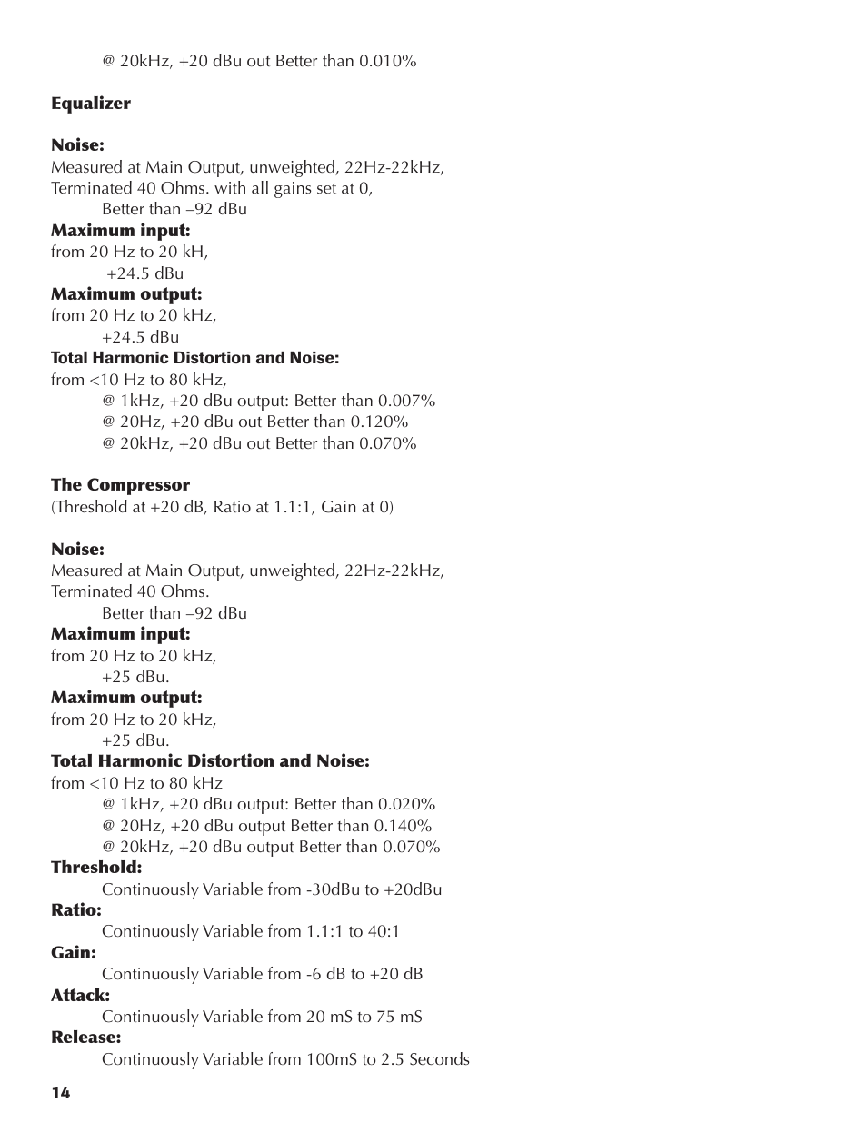 Rupert Neve Shelford 5051 Inductor EQ / Compressor User Manual | Page 14 / 17