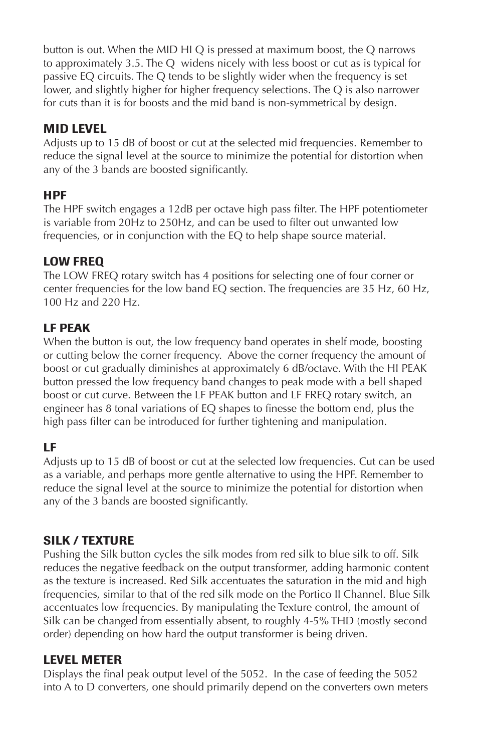 Rupert Neve Shelford 5052: Mic Pre / Inductor EQ User Manual | Page 9 / 16