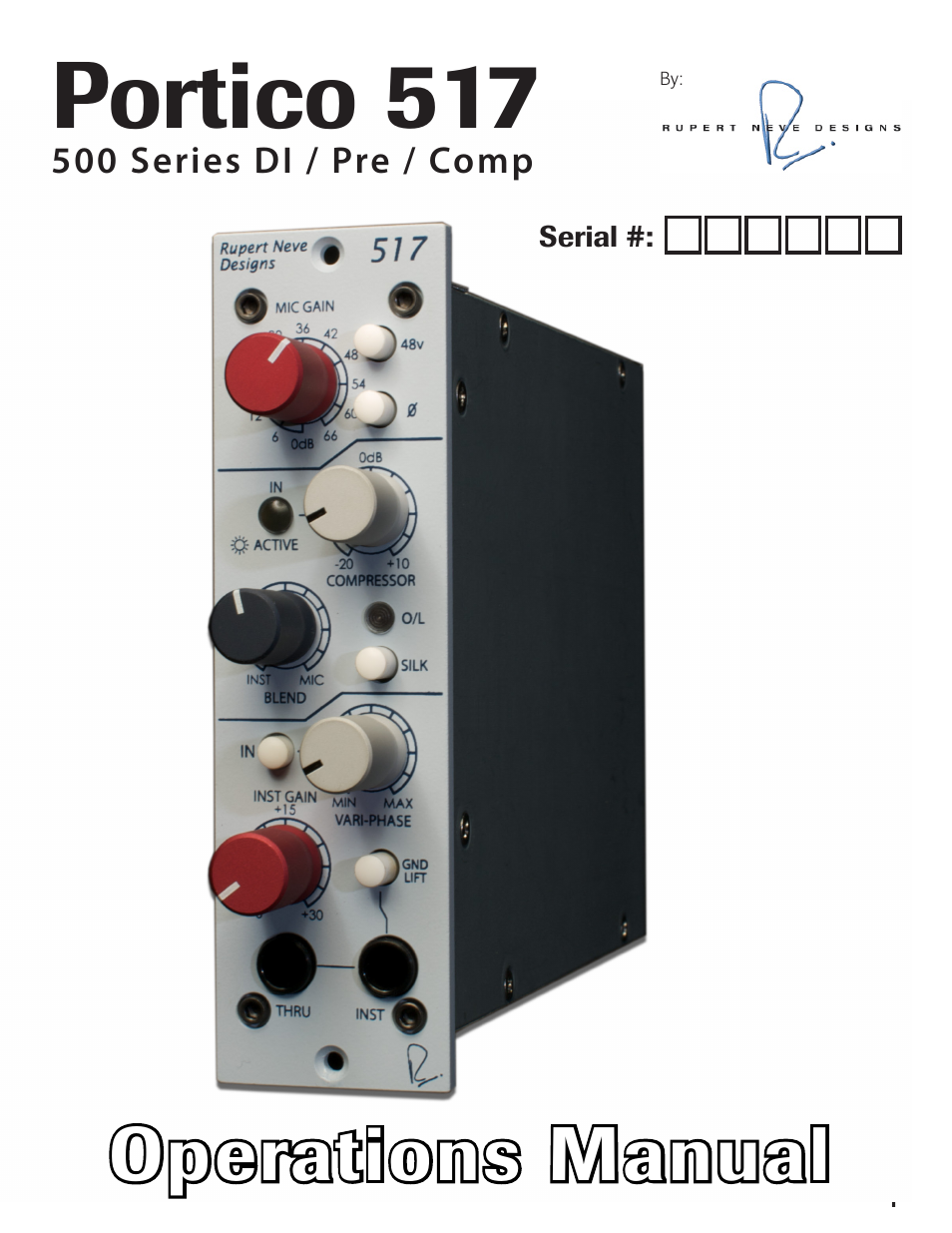 Rupert Neve 517 - 500 series DI/Pre/Comp User Manual | 11 pages