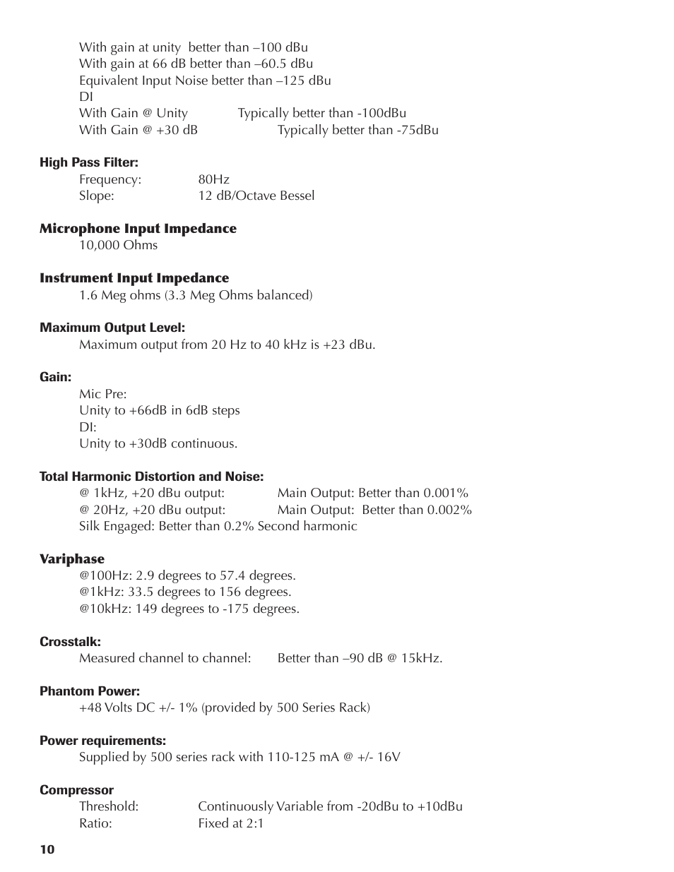 Rupert Neve 517 - 500 series DI/Pre/Comp User Manual | Page 10 / 11