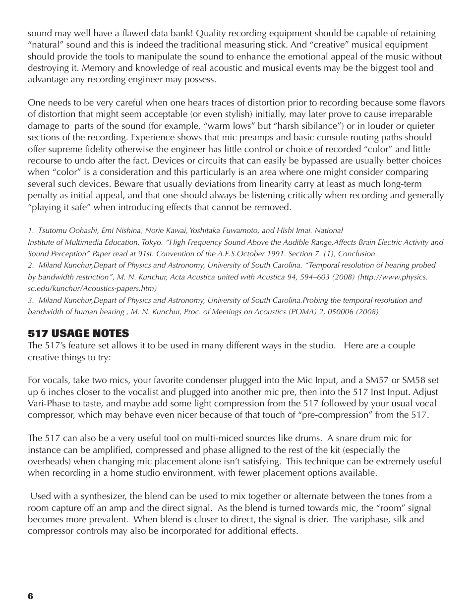Rupert Neve 517 - 500 series DI/Pre/Comp User Manual | Page 6 / 11