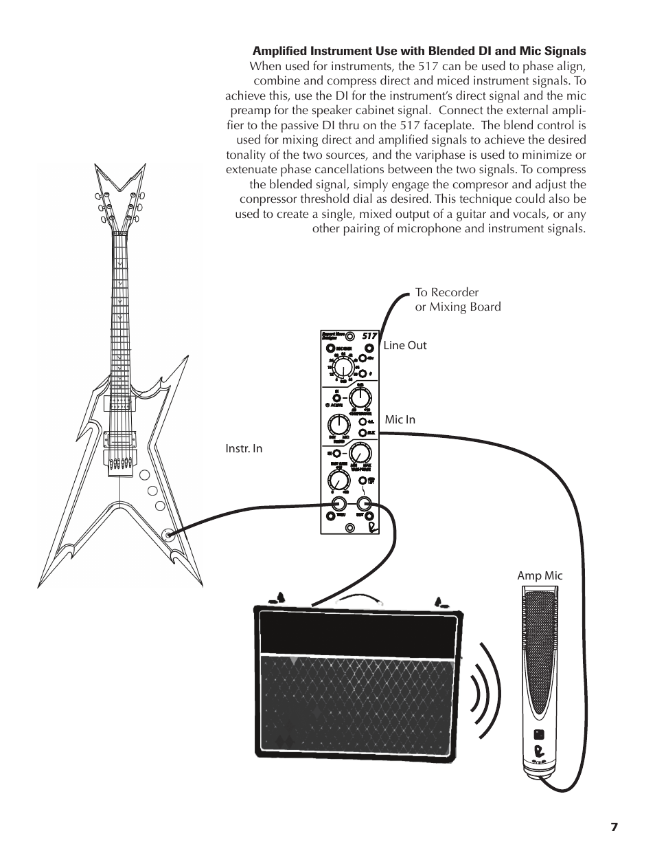 Line out | Rupert Neve 517 - 500 series DI/Pre/Comp User Manual | Page 7 / 11