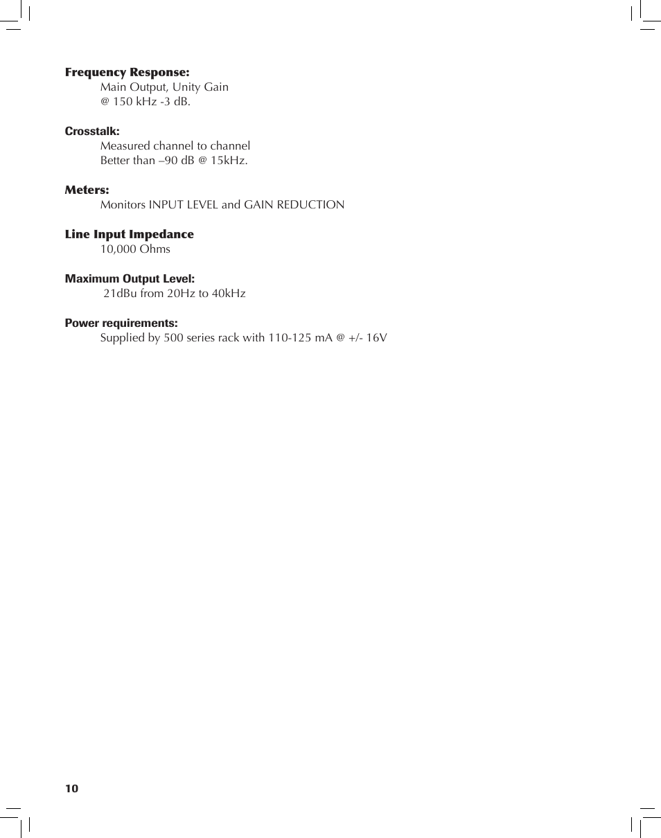 Rupert Neve 543 - 500 Series Mono Compressor-Limiter User Manual | Page 10 / 11