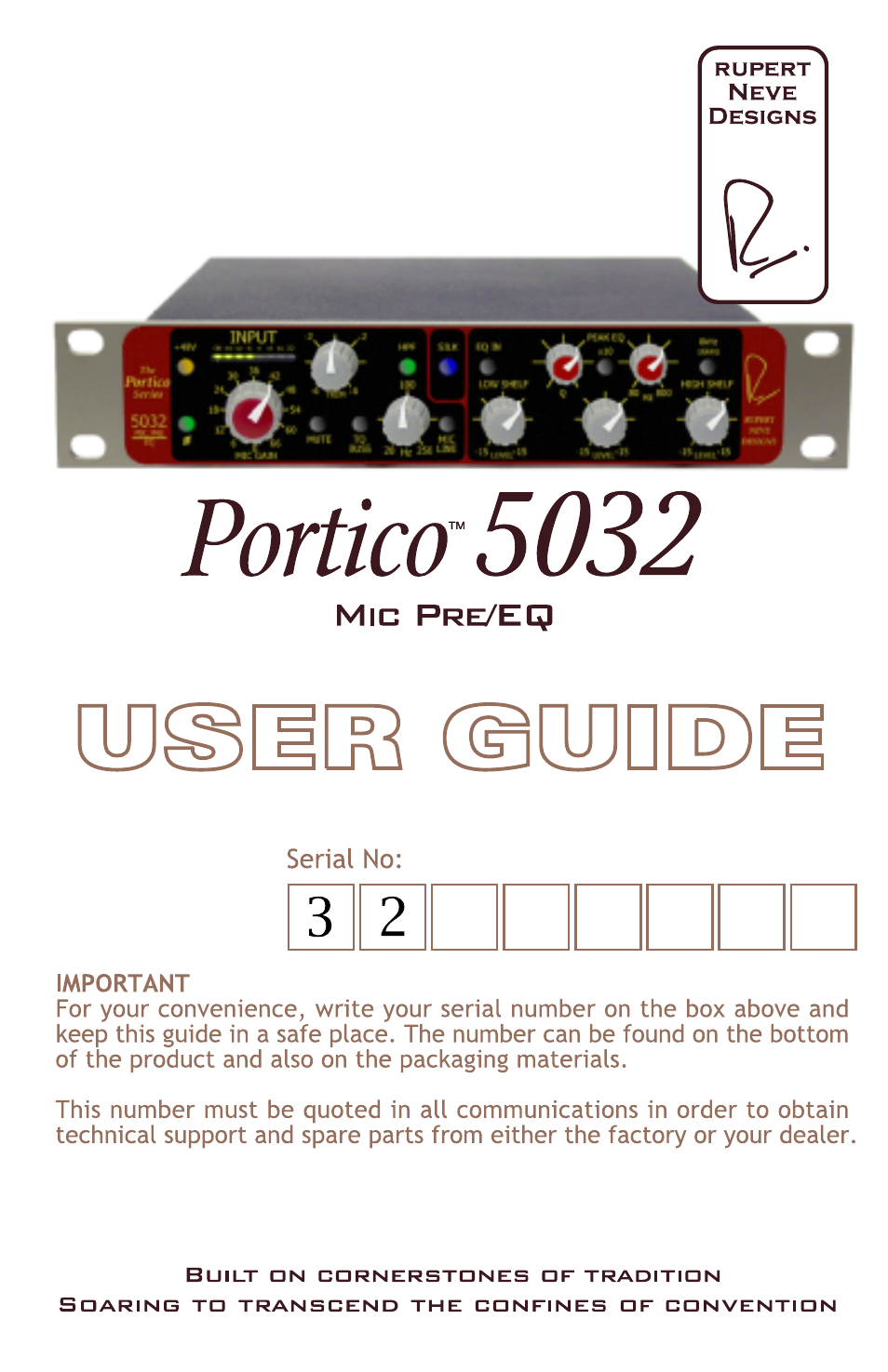 Rupert Neve Portico 5032 - Mic Pre / EQ User Manual | 13 pages