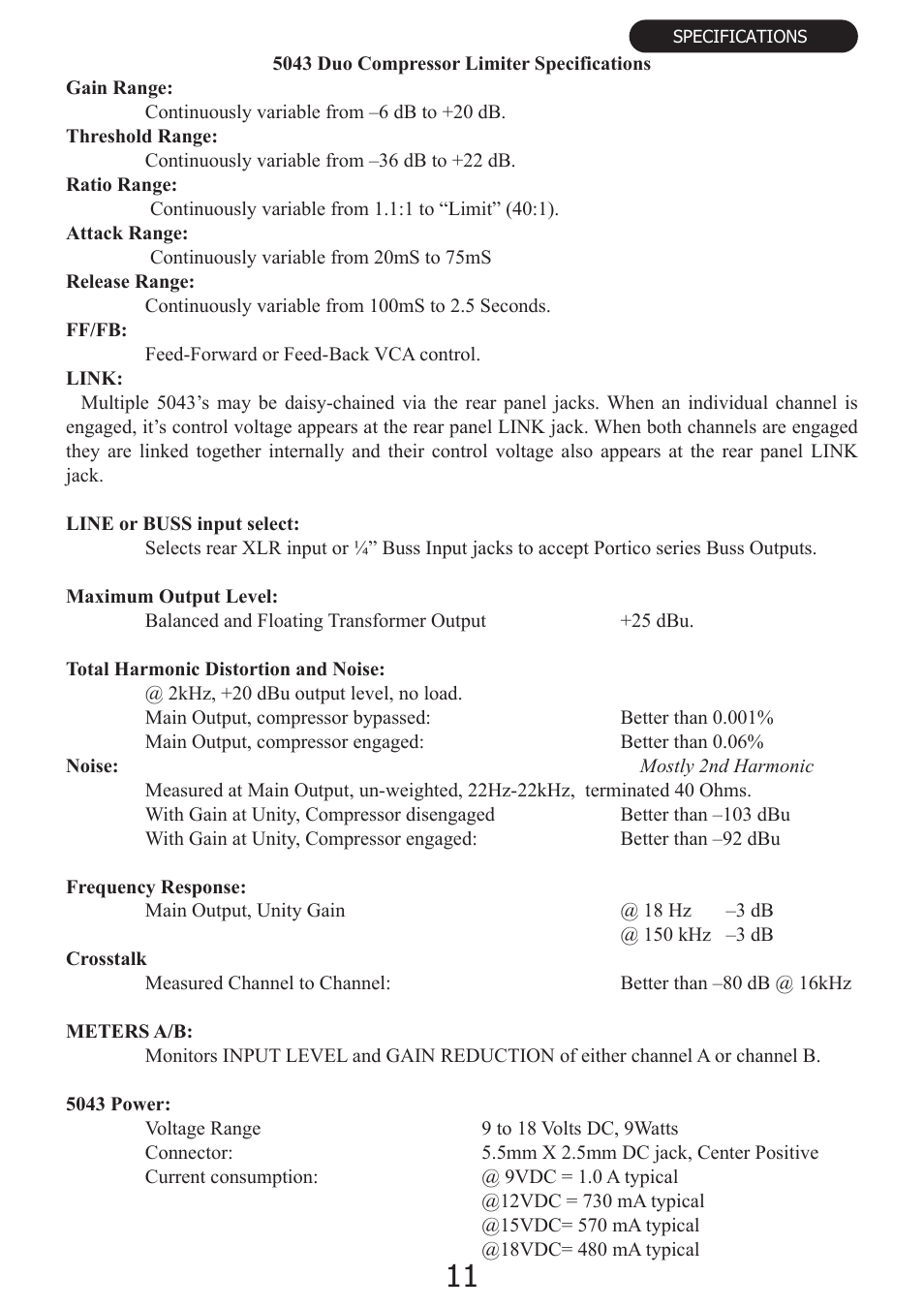 Rupert Neve Portico 5043 - Compressor / Limiter Duo User Manual | Page 12 / 13