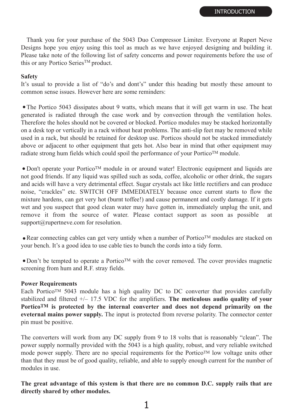 Rupert Neve Portico 5043 - Compressor / Limiter Duo User Manual | Page 2 / 13