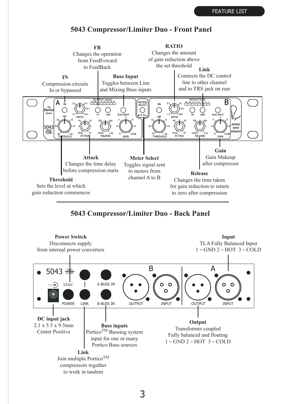 Rupert Neve Portico 5043 - Compressor / Limiter Duo User Manual | Page 4 / 13