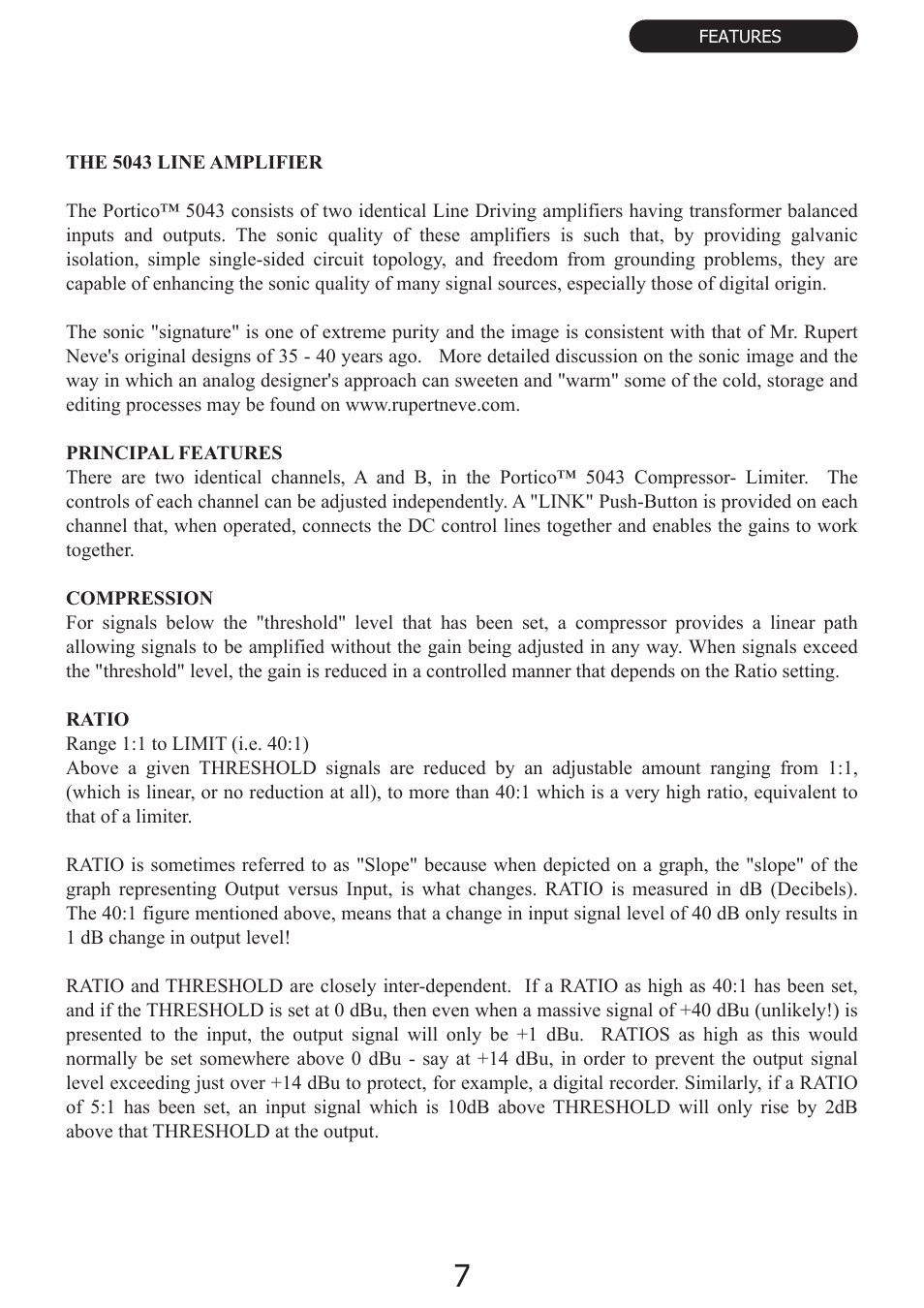 Rupert Neve Portico 5043 - Compressor / Limiter Duo User Manual | Page 8 / 13