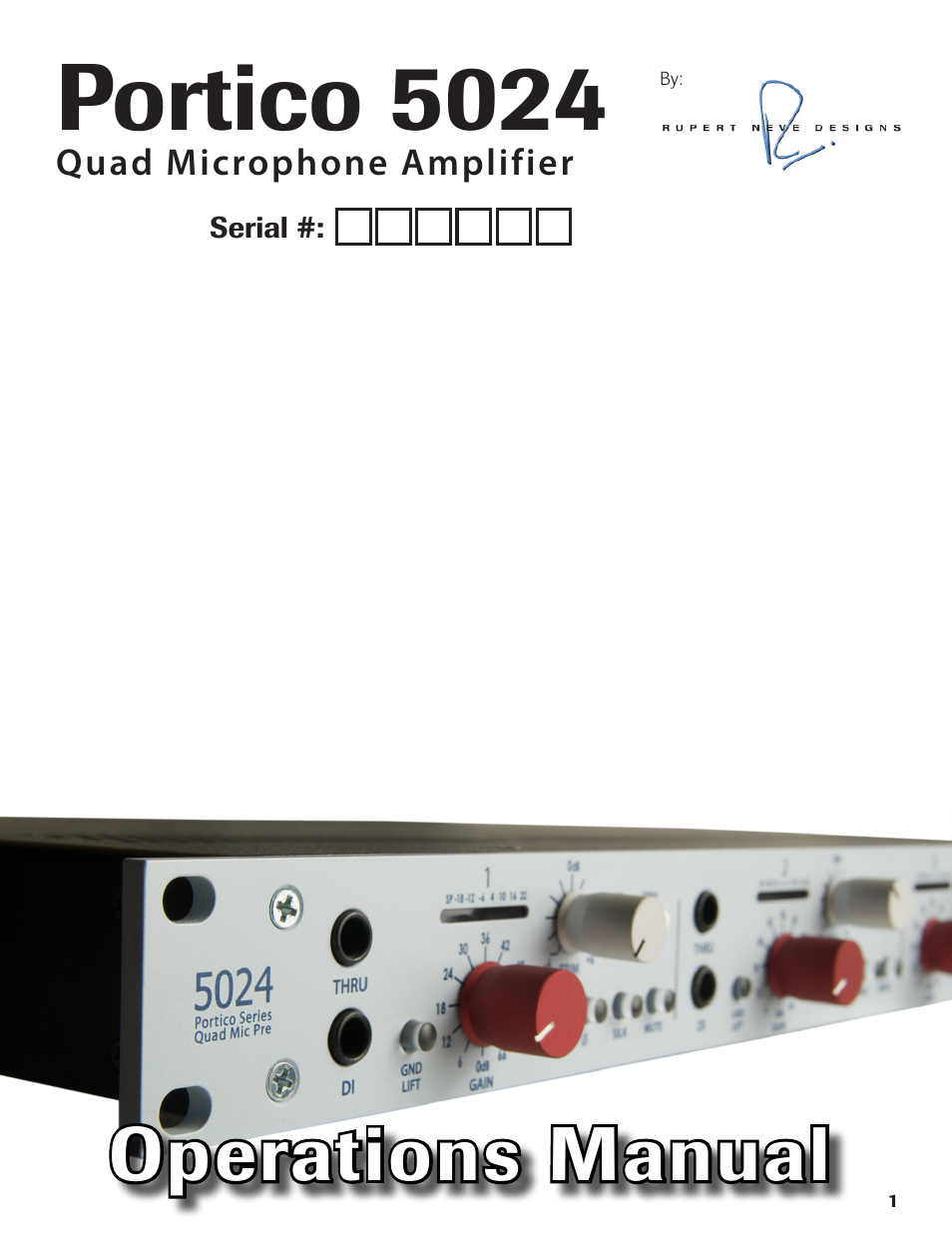 Rupert Neve Portico 5024 - Quad Mic Amp User Manual | 11 pages