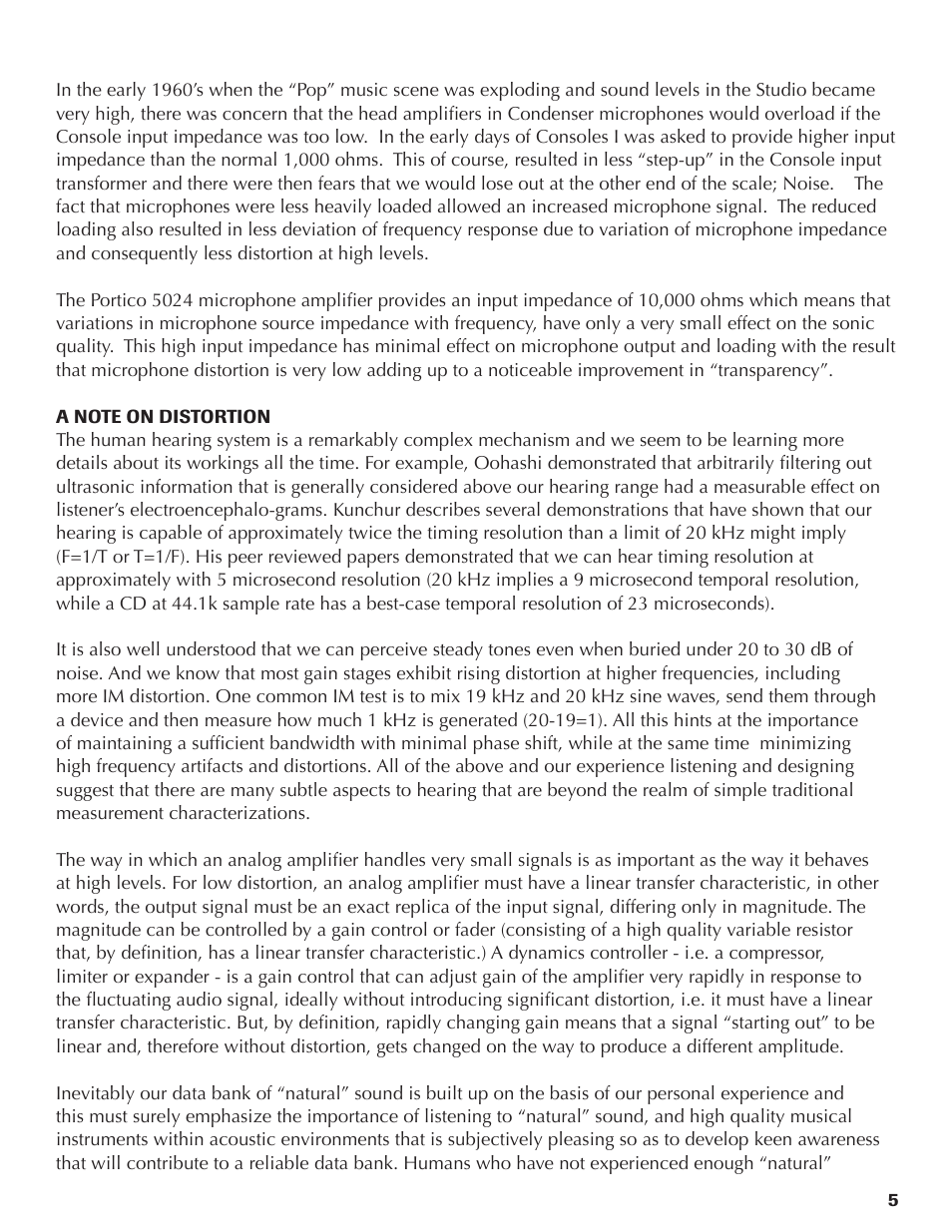 Rupert Neve Portico 5024 - Quad Mic Amp User Manual | Page 5 / 11