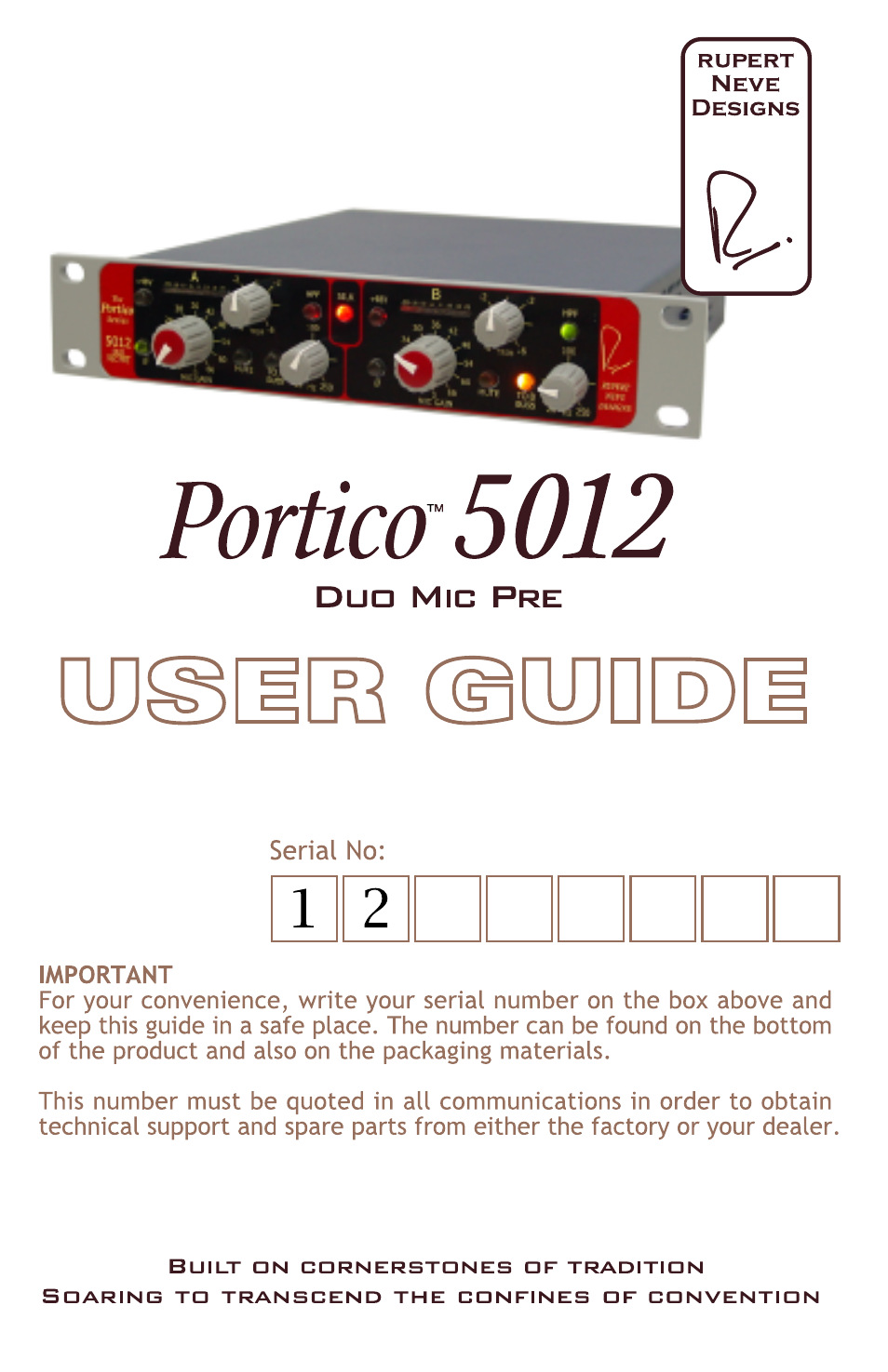 Rupert Neve Portico 5012 - Duo Mic Pre-Amp User Manual | 11 pages