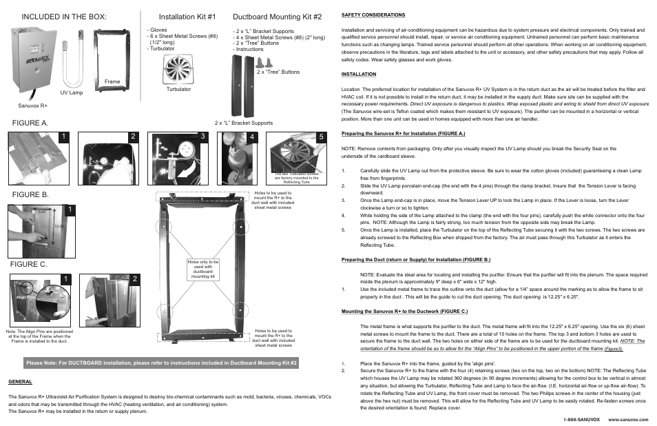 Figure a, Figure c | Sanuvox R+ User Manual | Page 2 / 2