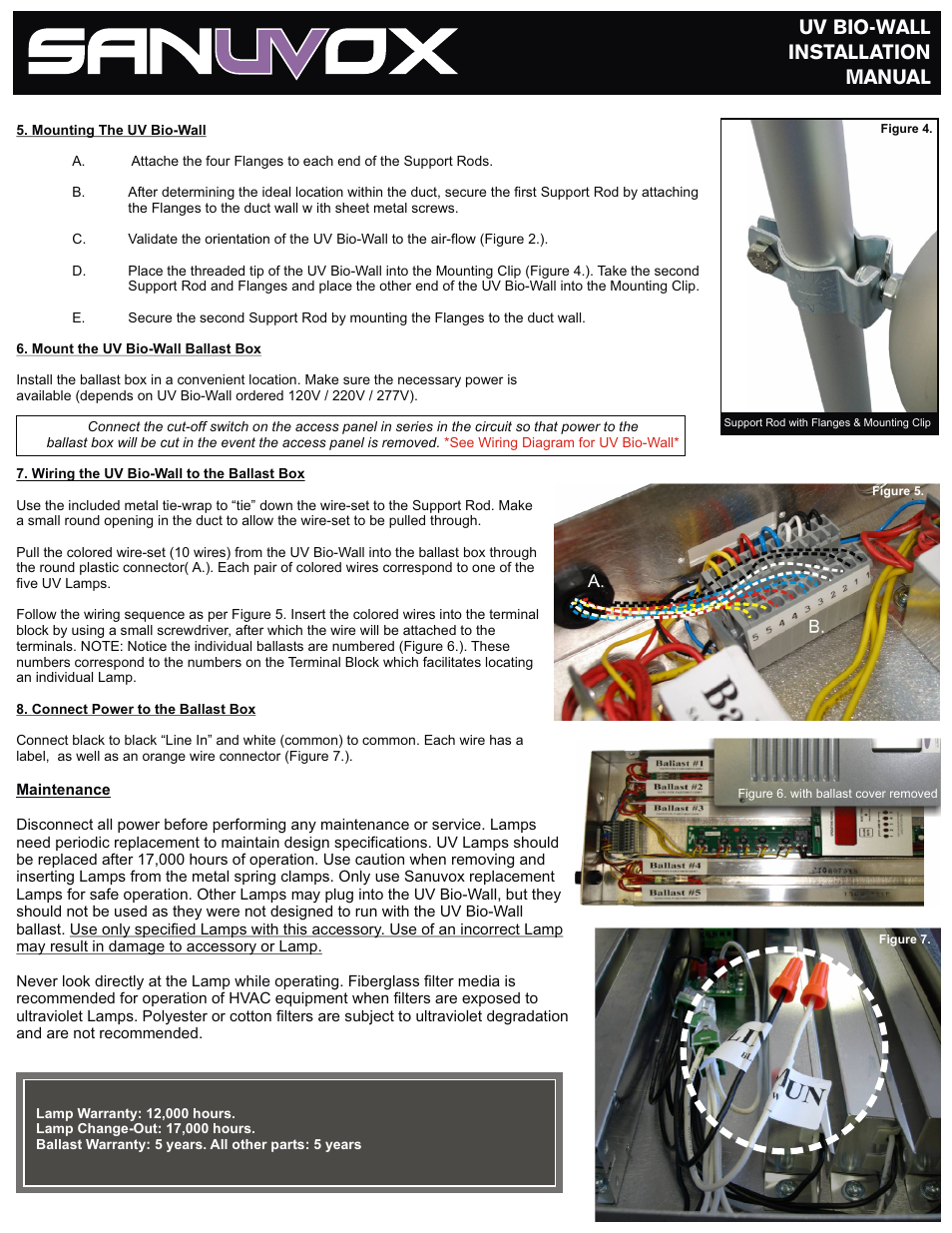 Uv bio-wall installation manual | Sanuvox UV BIO-WALL User Manual | Page 4 / 5