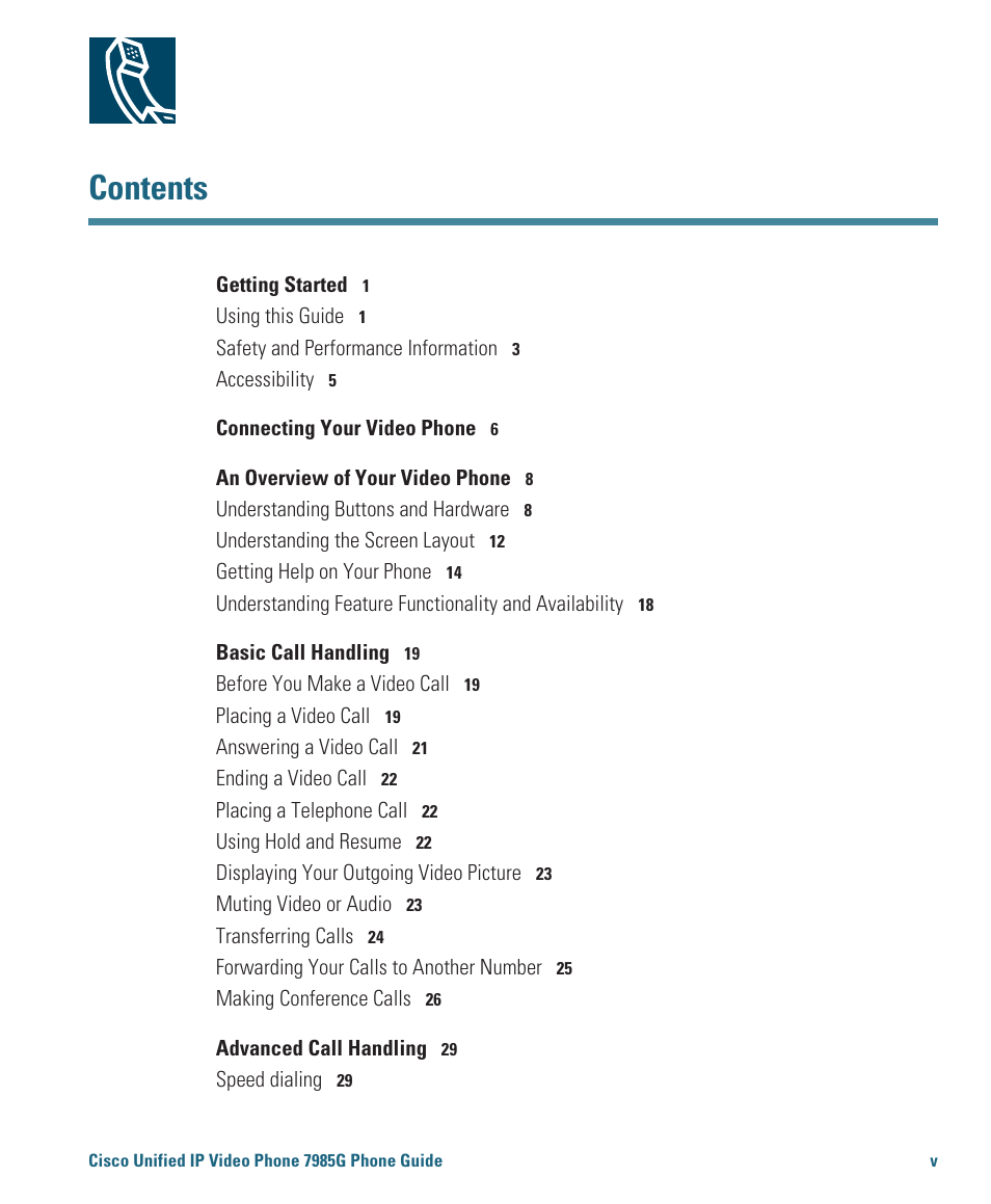 Cisco 7985G User Manual | Page 5 / 64