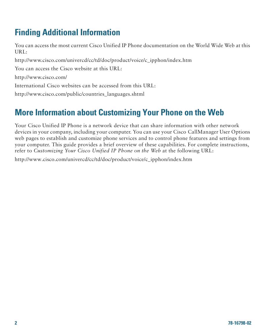 Finding additional information | Cisco 7985G User Manual | Page 8 / 64