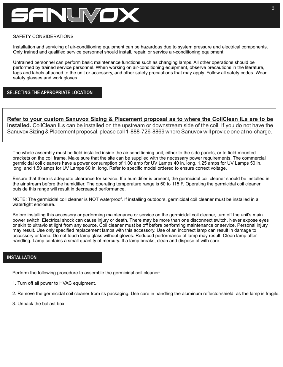Sanuvox COILCLEAN IL User Manual | Page 3 / 6