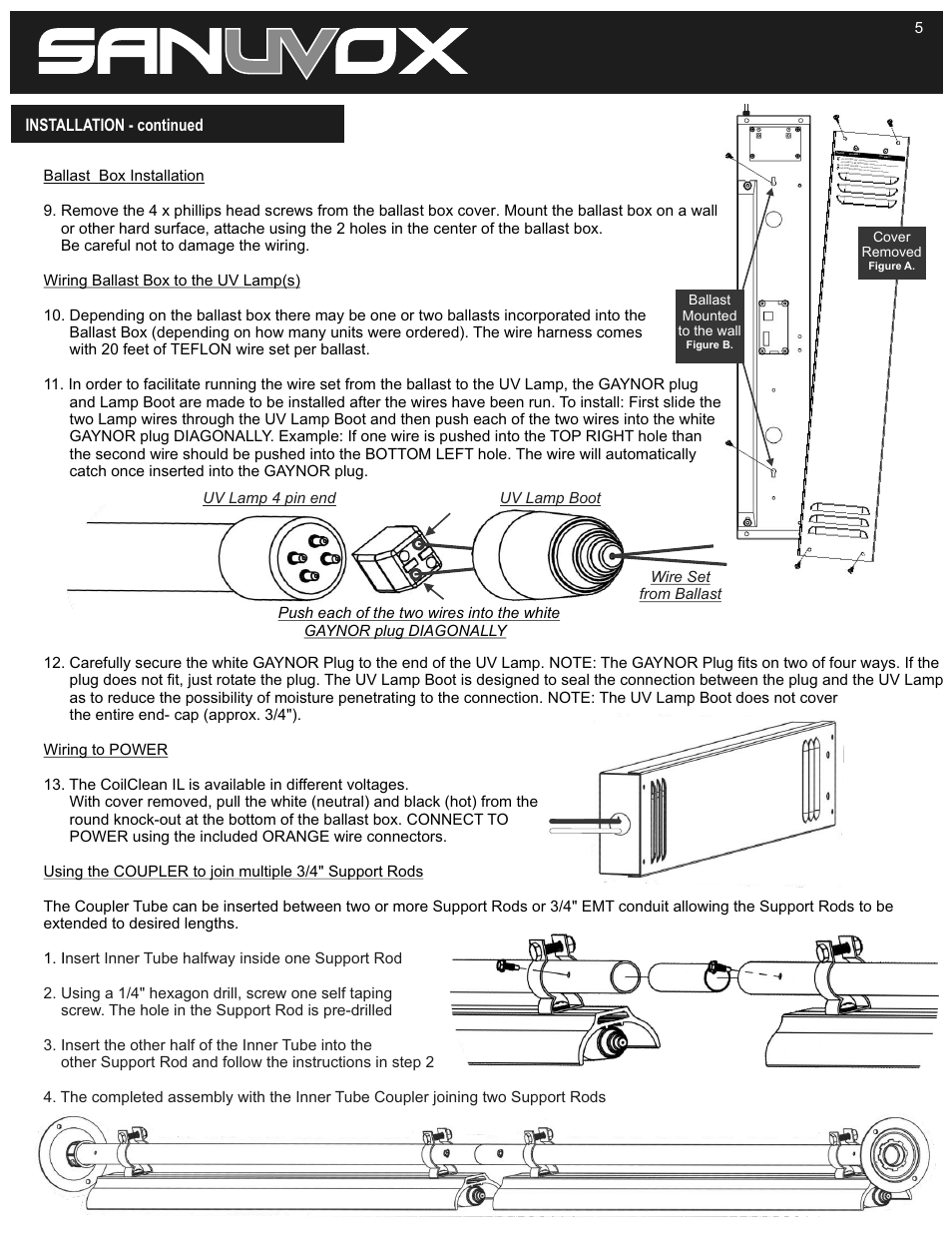 Installation - continued | Sanuvox COILCLEAN IL User Manual | Page 5 / 6
