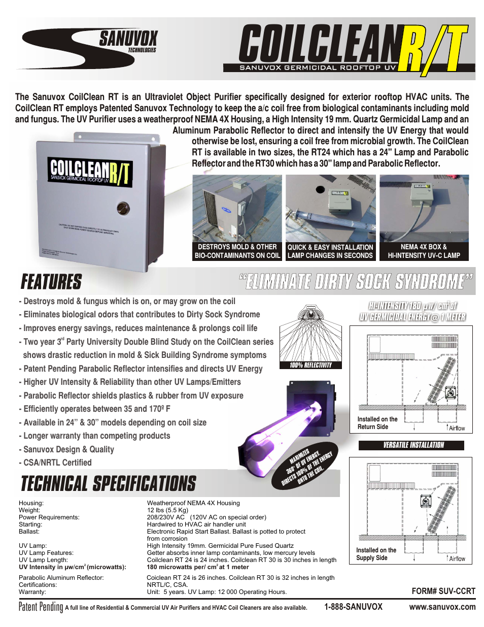 Sanuvox COILCLEAN RT User Manual | 2 pages