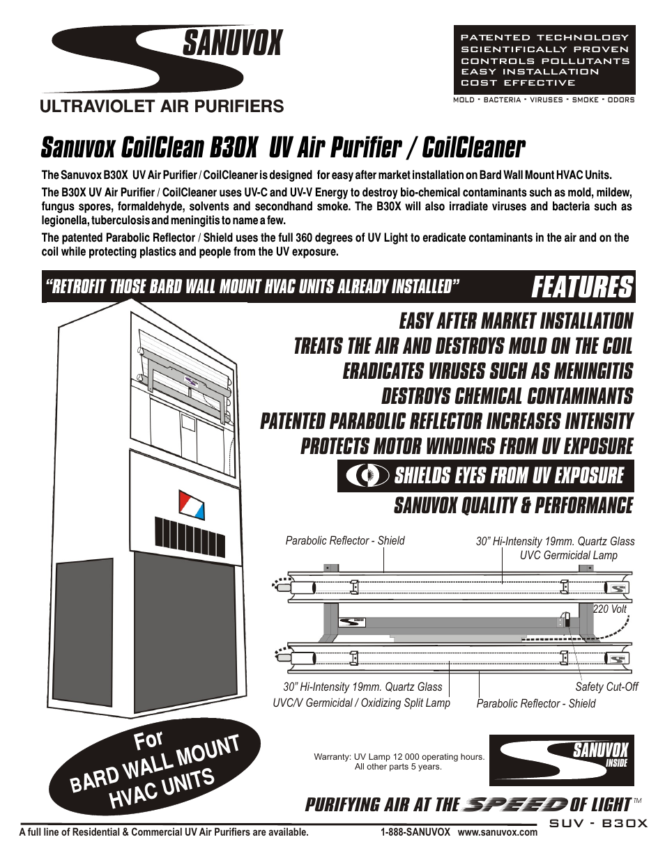 Sanuvox COILCLEAN B30X User Manual | 2 pages