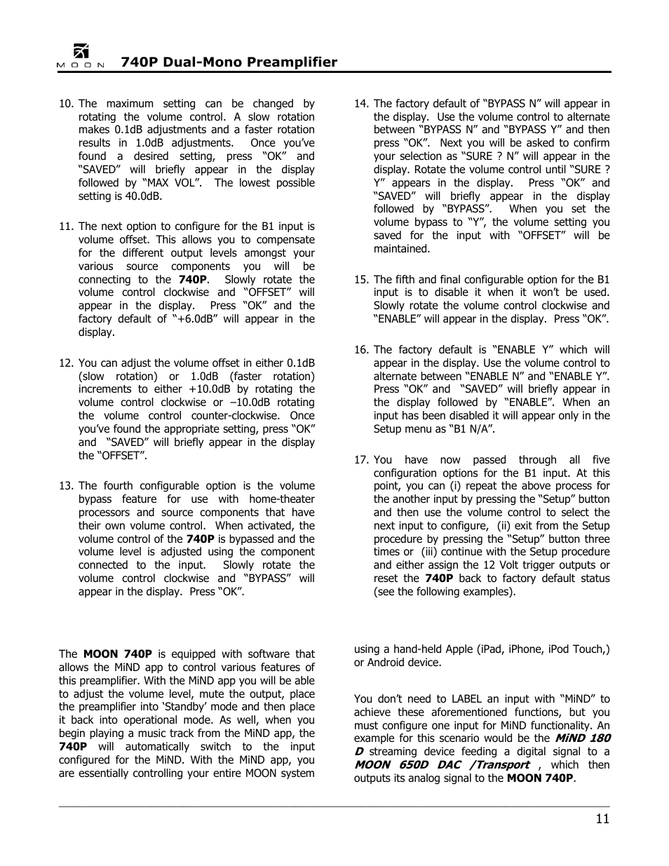 Simaudio 740P Preamplifier User Manual | Page 11 / 24