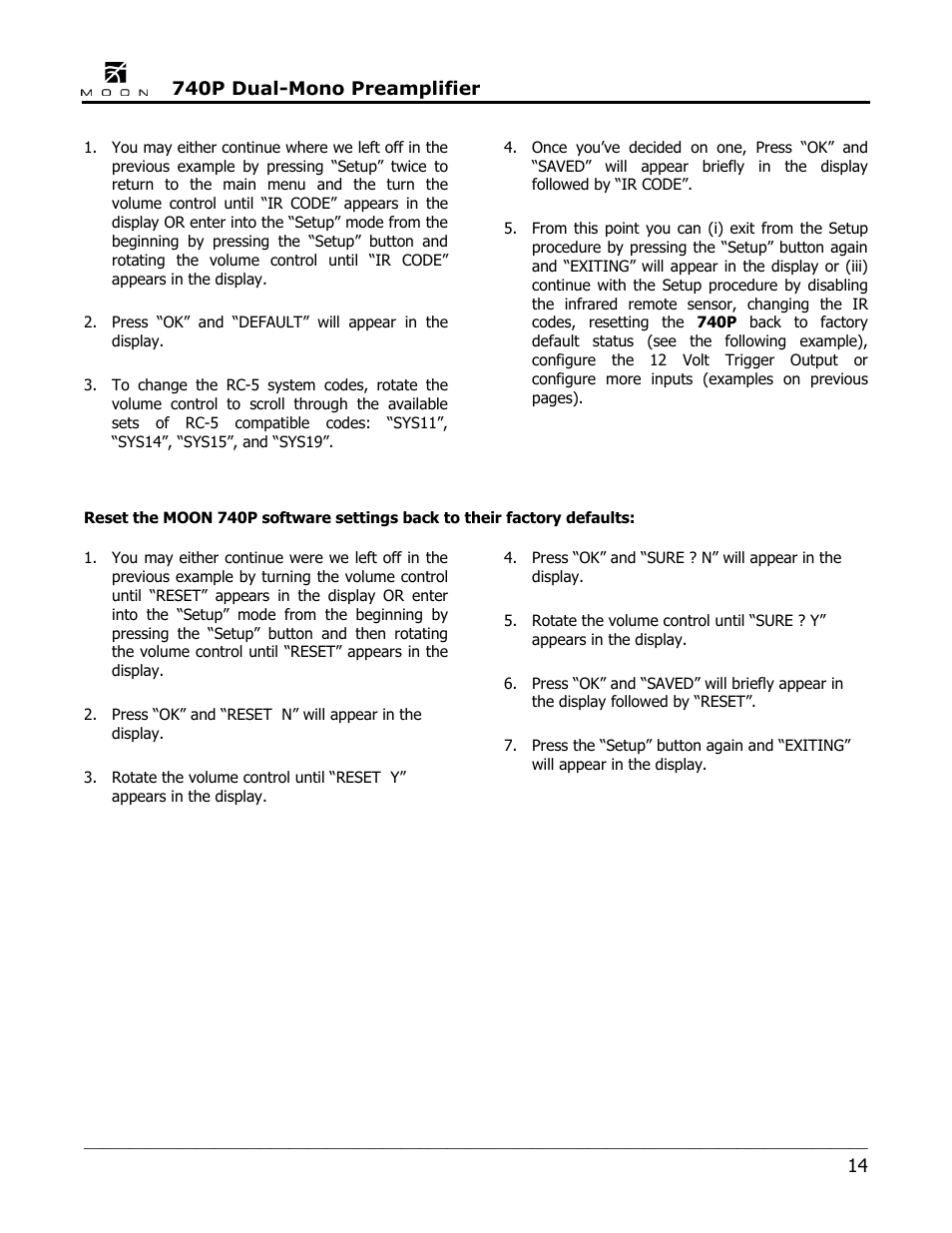 Simaudio 740P Preamplifier User Manual | Page 14 / 24