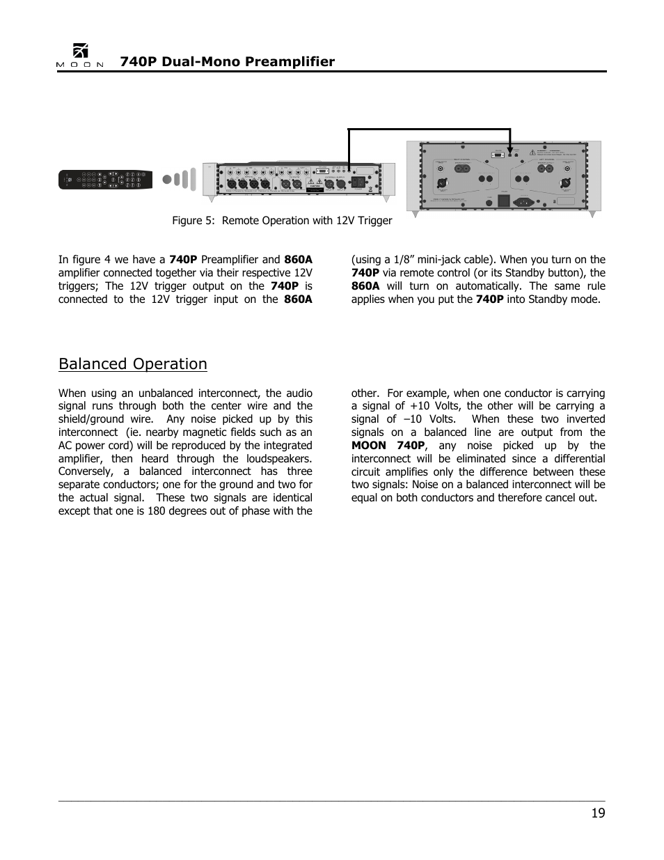 Balanced operation | Simaudio 740P Preamplifier User Manual | Page 19 / 24