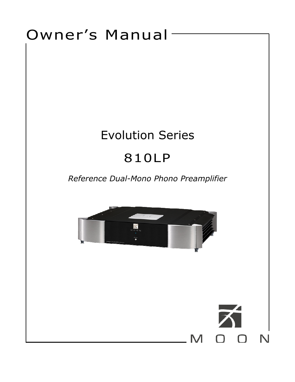 Simaudio 810LP Phono Preamplifier User Manual | 16 pages