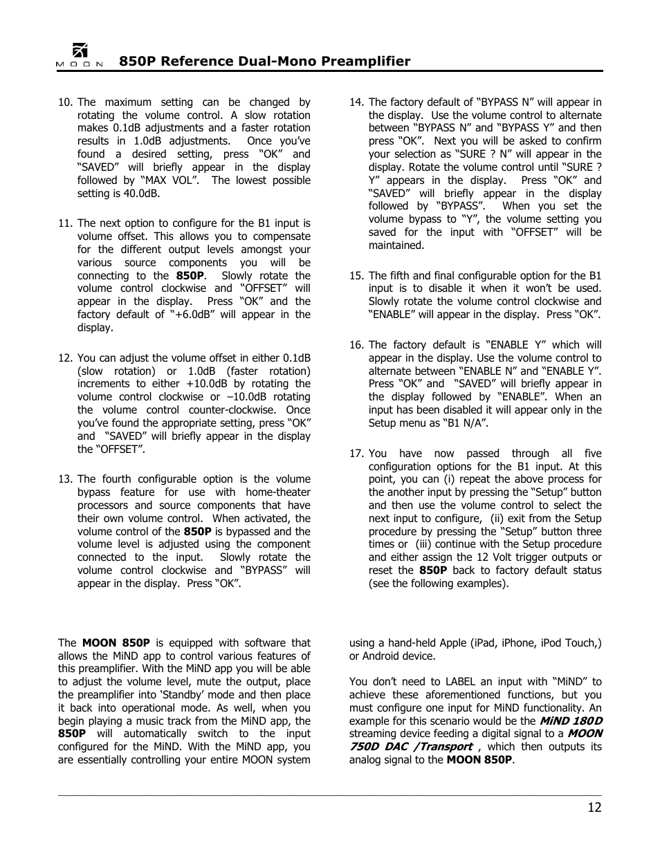 Simaudio 850P Preamplifier User Manual | Page 12 / 24