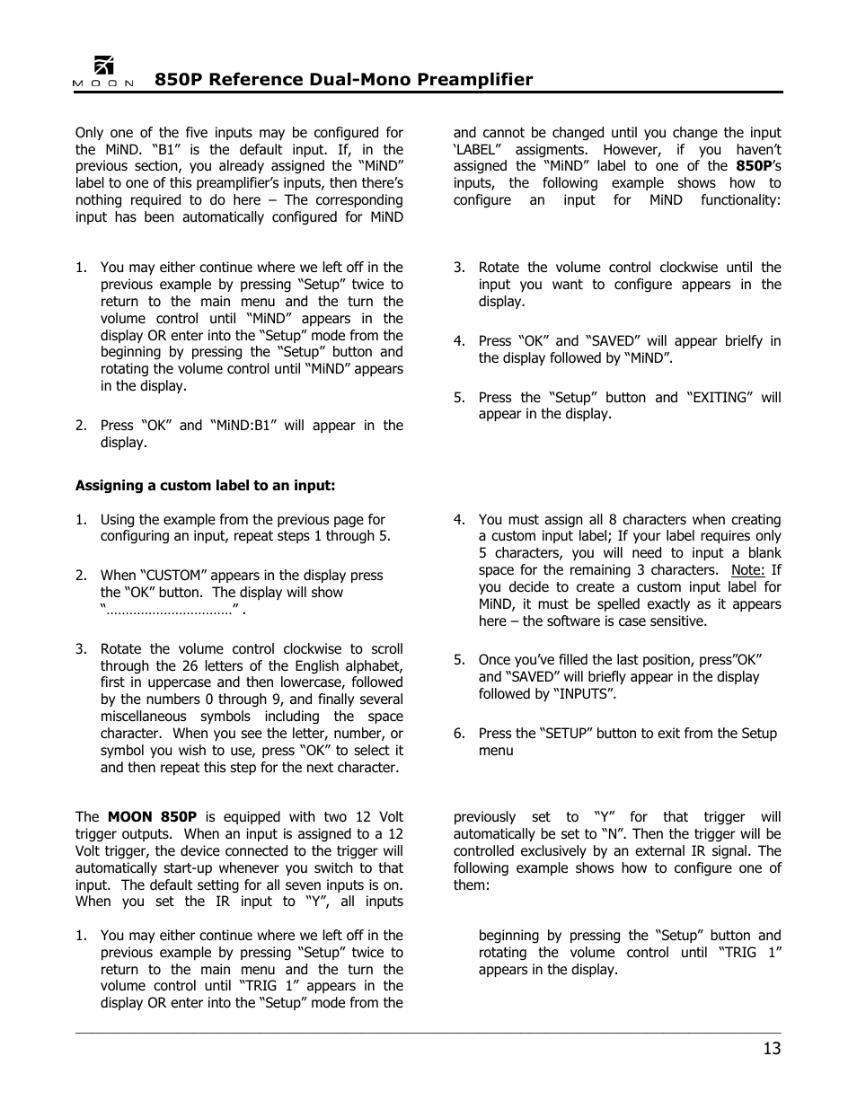 Simaudio 850P Preamplifier User Manual | Page 13 / 24