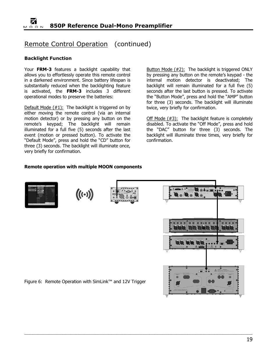 Remote control operation (continued) | Simaudio 850P Preamplifier User Manual | Page 19 / 24