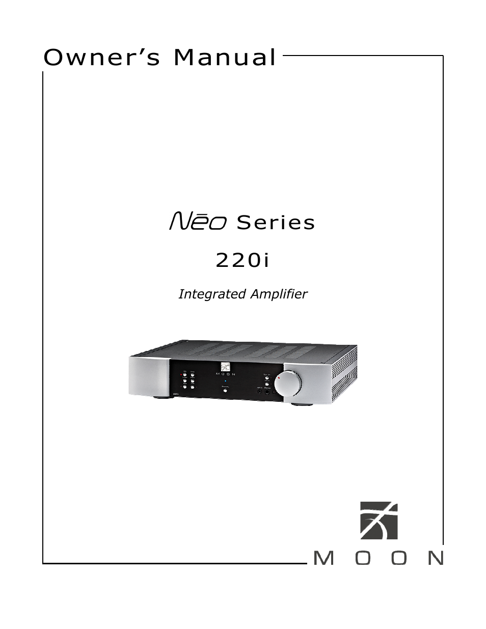 Simaudio Neo 220i Integrated Amplifier User Manual | 16 pages