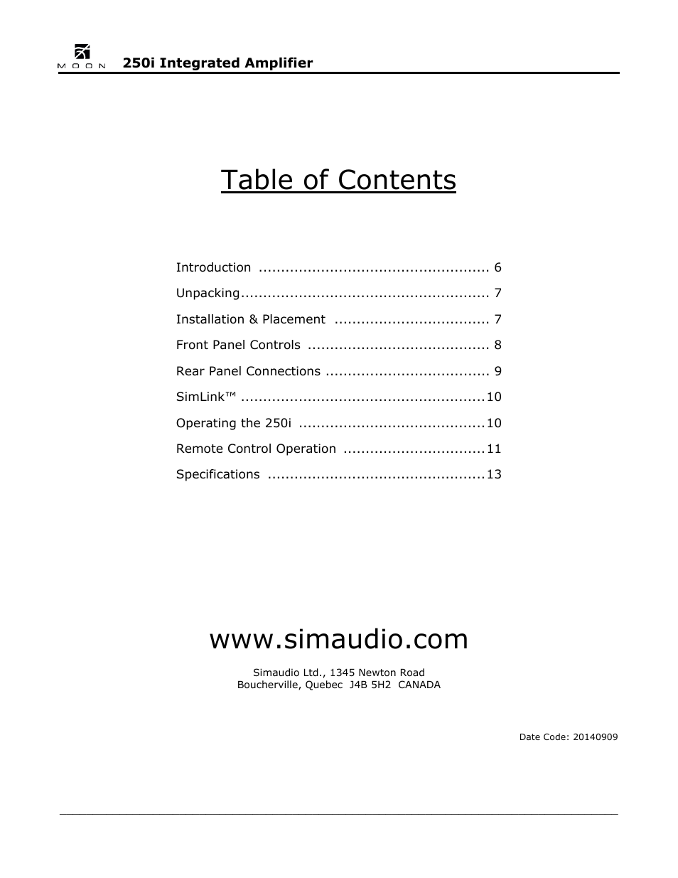 Simaudio Neo 250i Integrated Amplifier User Manual | Page 5 / 16