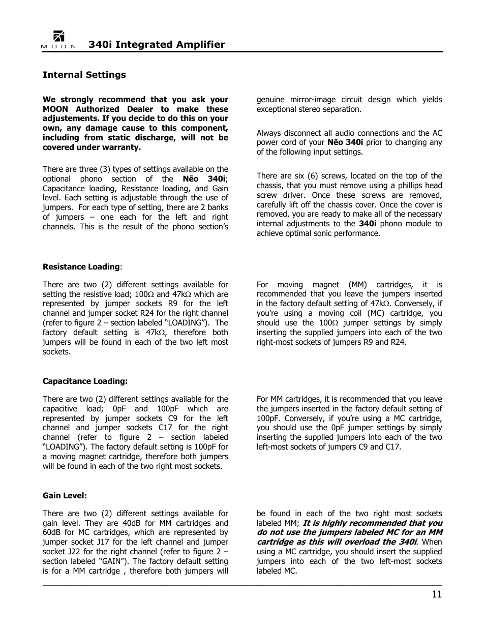 Simaudio Neo 340i Integrated Amplifier User Manual | Page 11 / 20