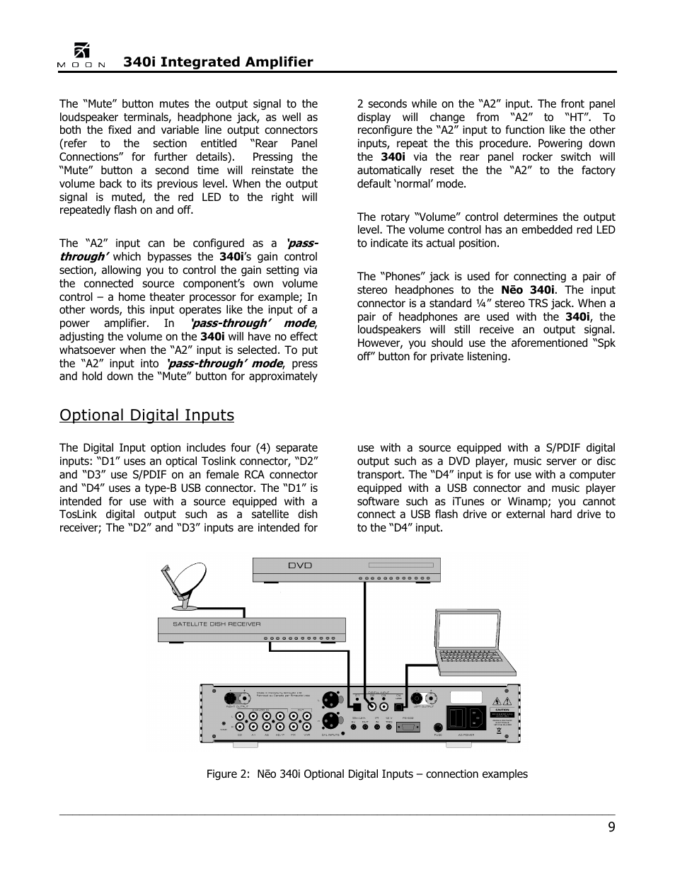 Optional digital inputs | Simaudio Neo 340i Integrated Amplifier User Manual | Page 9 / 20