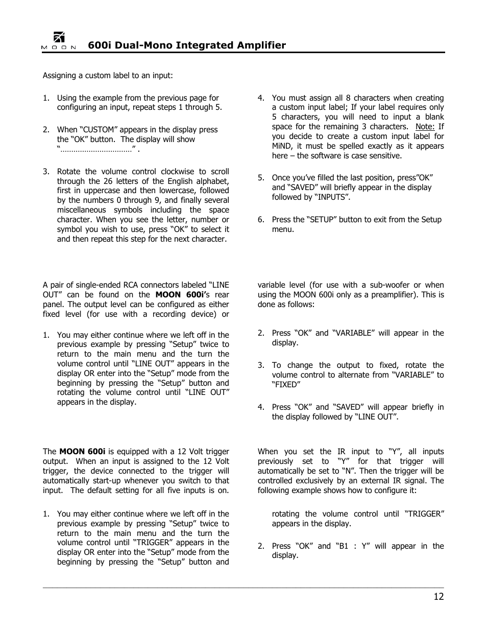 Simaudio 600i Integrated Amplifier User Manual | Page 12 / 24