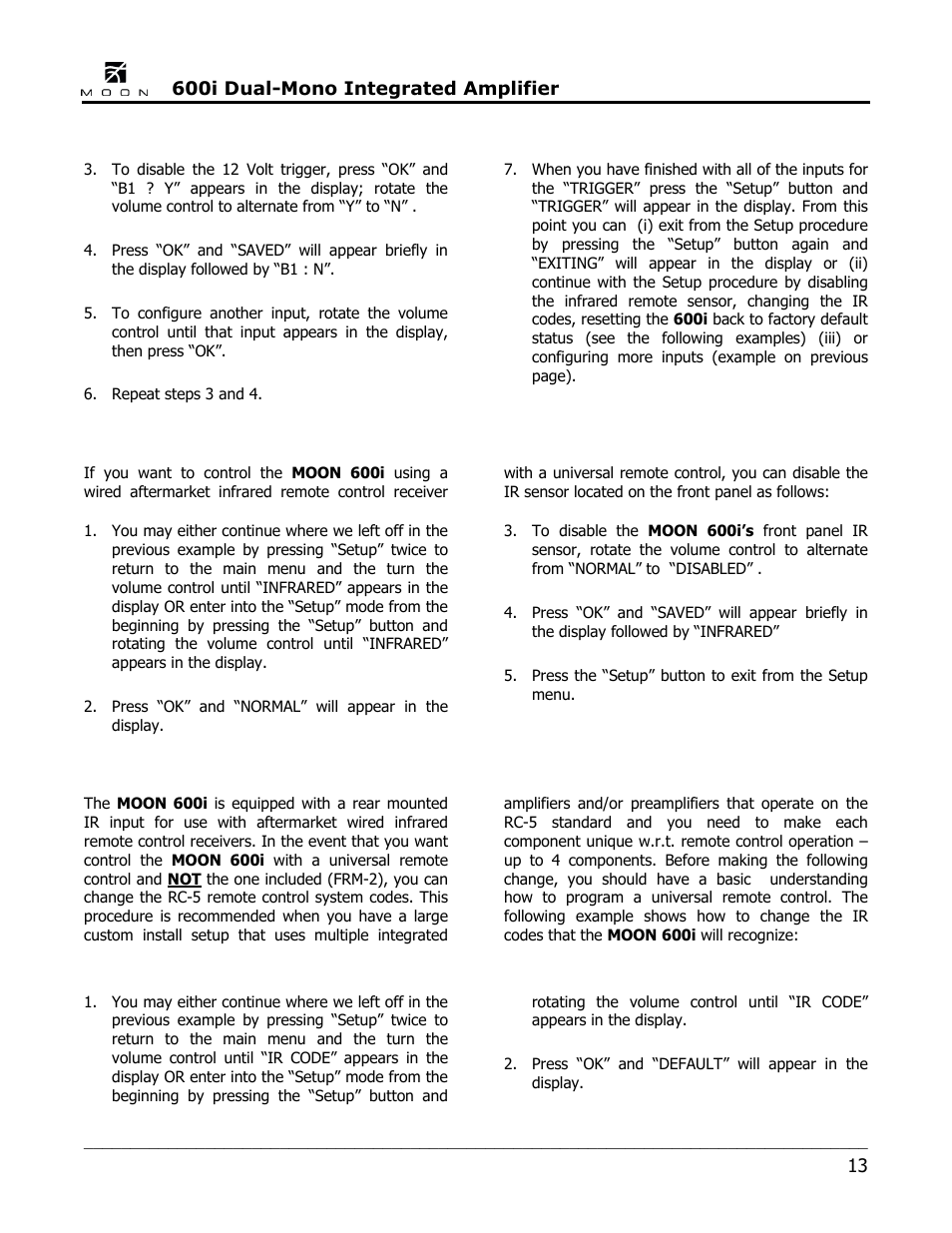 Simaudio 600i Integrated Amplifier User Manual | Page 13 / 24