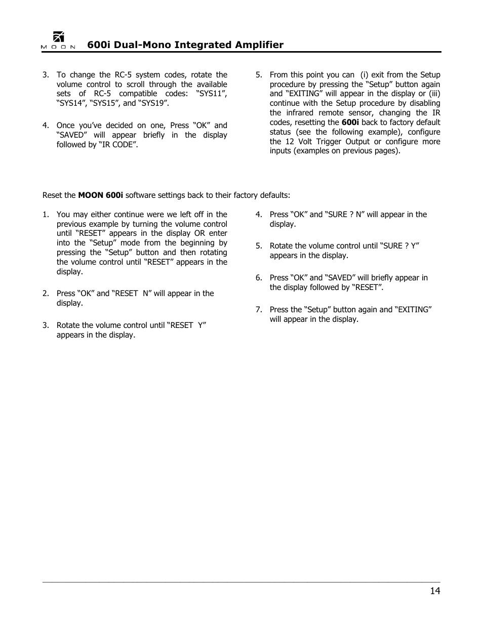Simaudio 600i Integrated Amplifier User Manual | Page 14 / 24