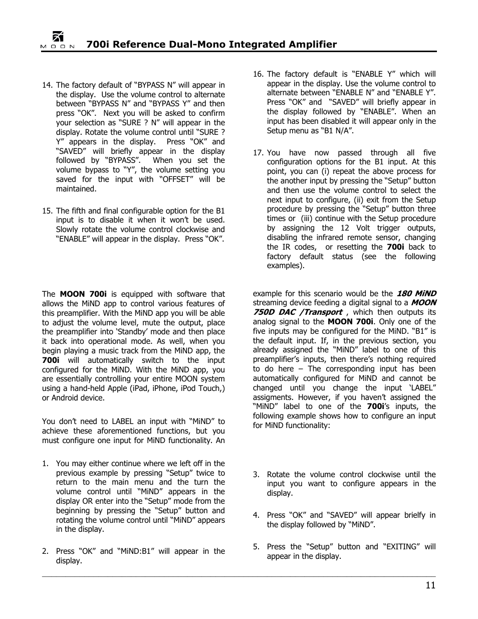 Simaudio 700i Integrated Amplifier User Manual | Page 11 / 24