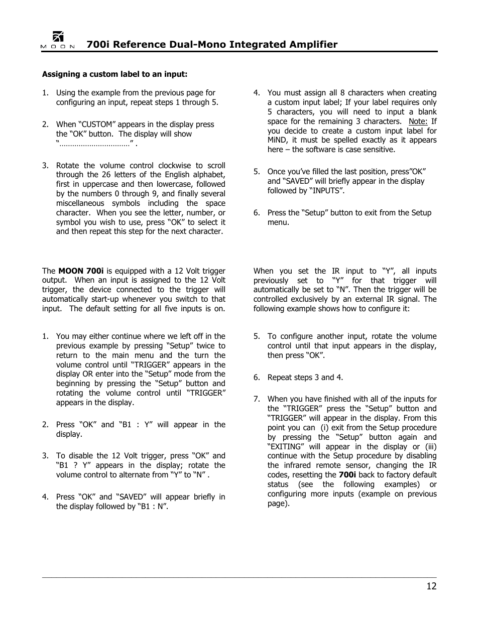 Simaudio 700i Integrated Amplifier User Manual | Page 12 / 24