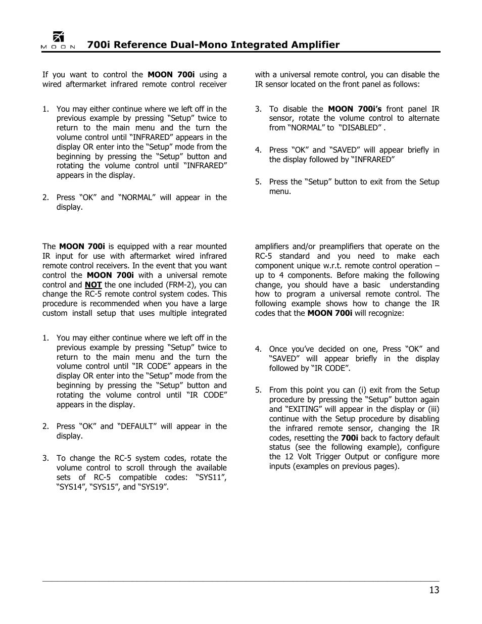 Simaudio 700i Integrated Amplifier User Manual | Page 13 / 24