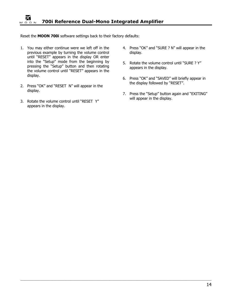 Simaudio 700i Integrated Amplifier User Manual | Page 14 / 24