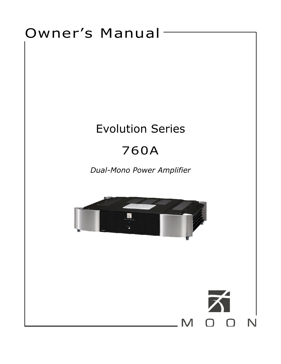 Simaudio 760A Amplifier User Manual | 16 pages