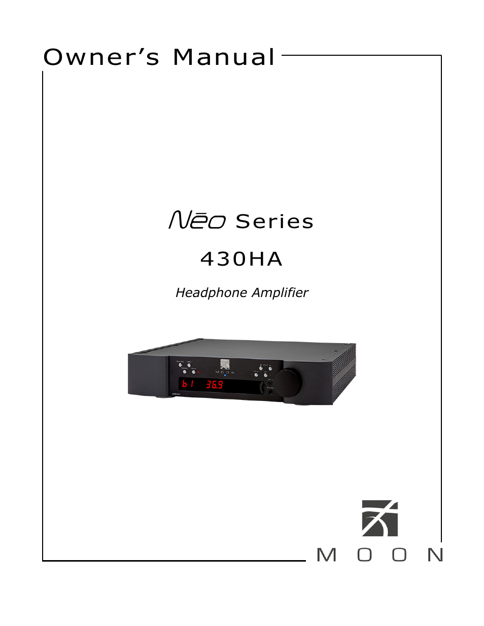 Simaudio Neo 430HA Headphone Amplifier User Manual | 20 pages