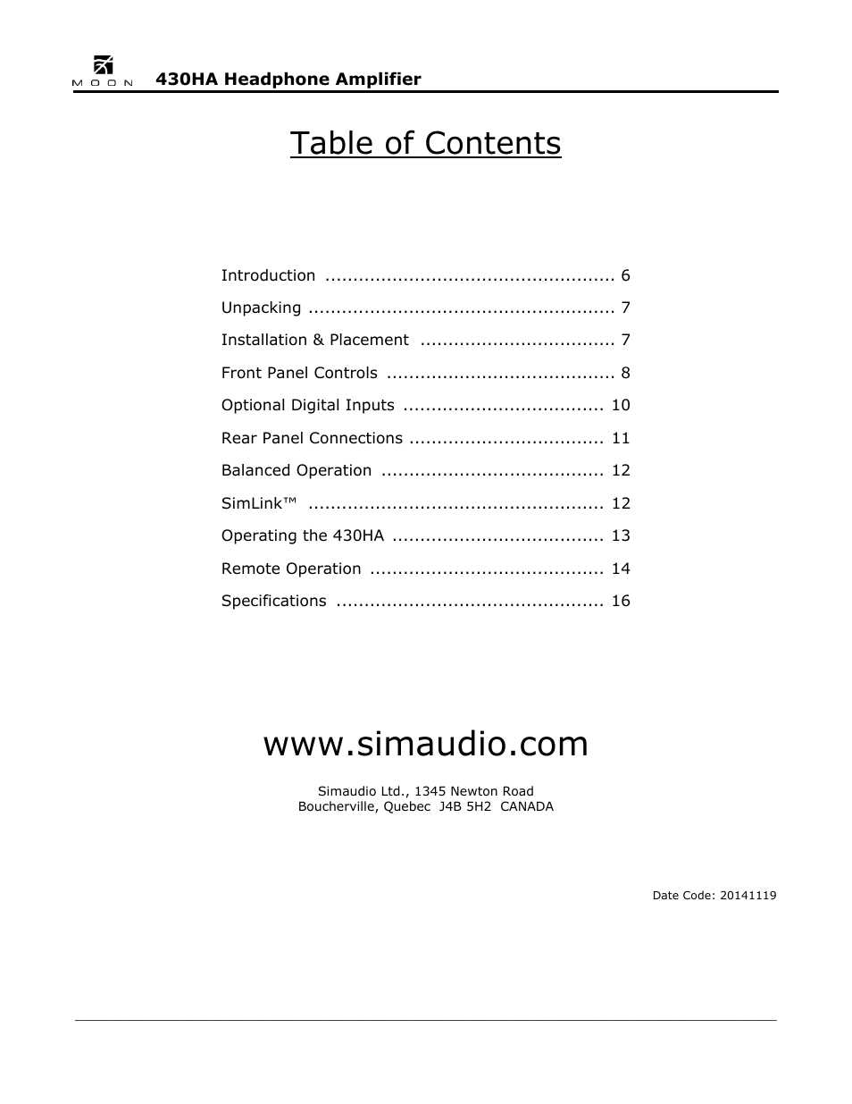 Simaudio Neo 430HA Headphone Amplifier User Manual | Page 5 / 20