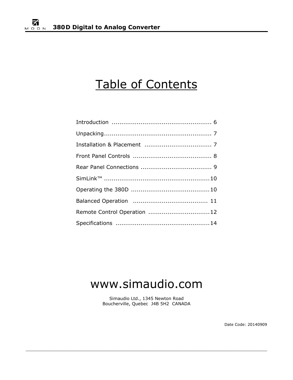 Simaudio Neo 380D DSD DAC User Manual | Page 5 / 16