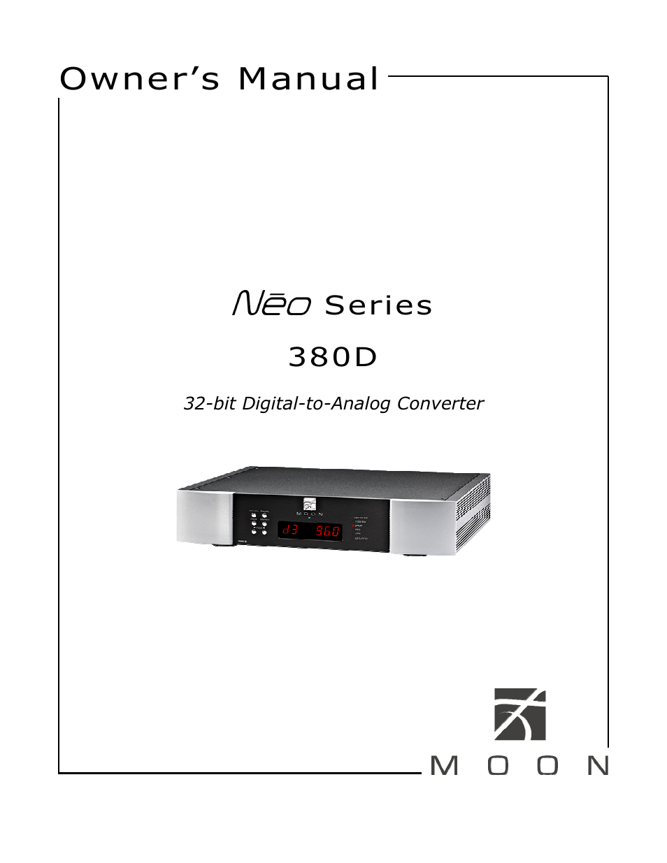 Simaudio Neo 380D DAC User Manual | 16 pages