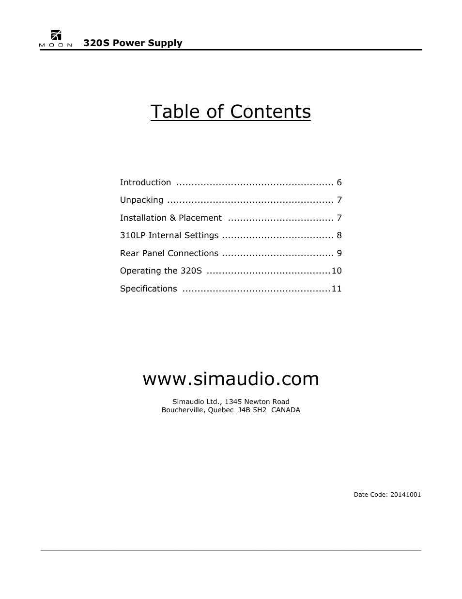 Simaudio 320S Power Supply User Manual | Page 5 / 12