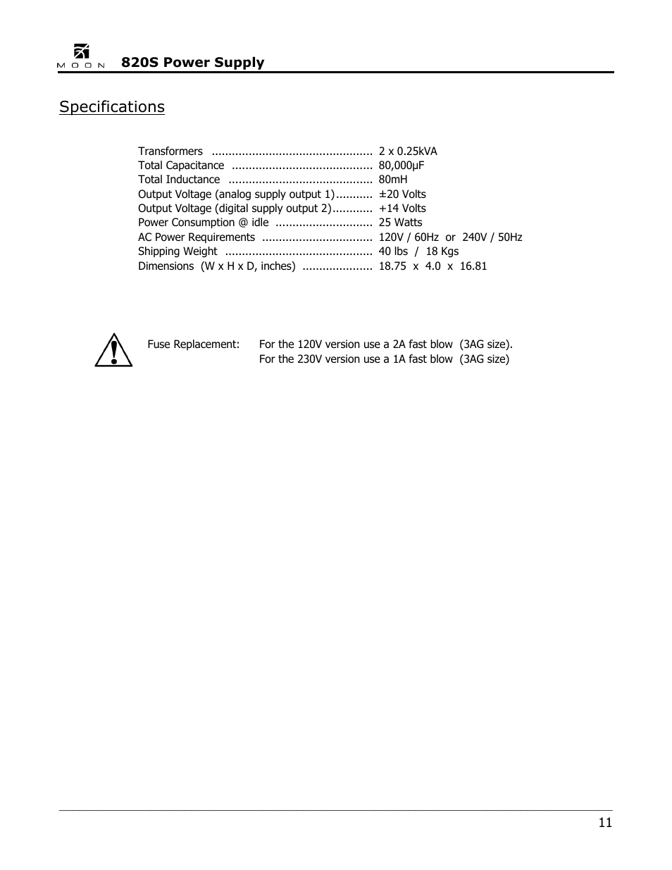 Simaudio 820S Power Supply User Manual | Page 11 / 12